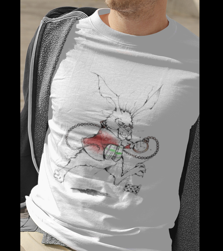 White Rabbit Andazia International Alice In Wonderland 90s Disney Cartoon Vintage Aesthetic T-Shirt