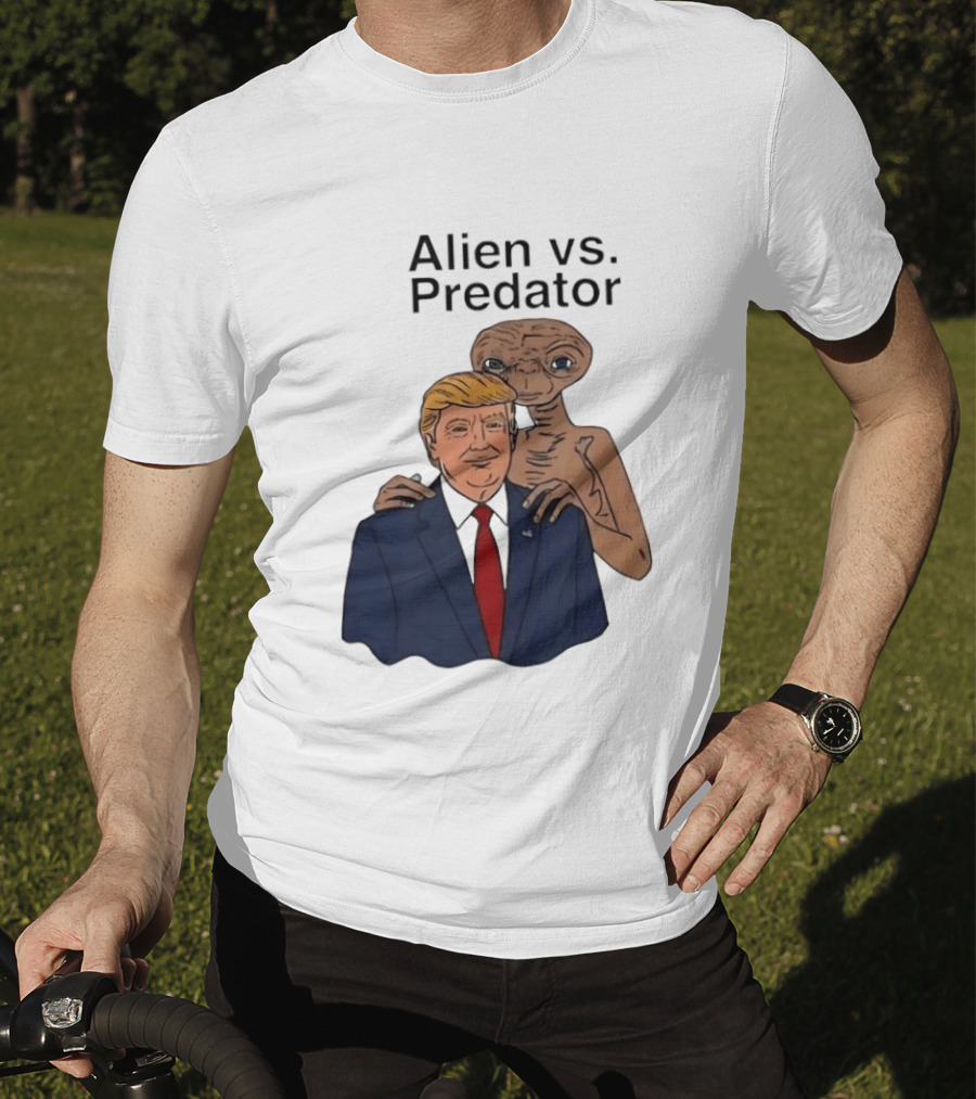 Alien Vs Predator Donald Trump ET Parody Fashion T-Shirt
