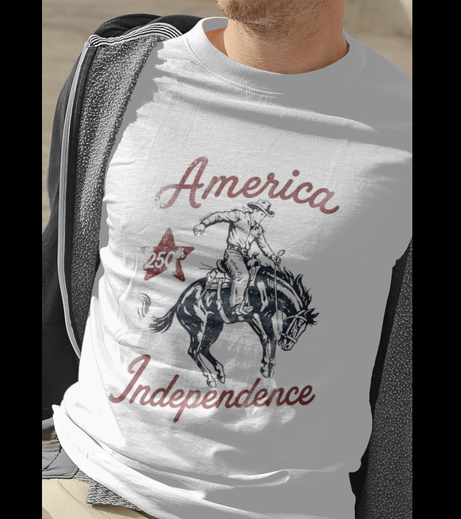 America Independence Cowboy 250th Anniversary USA Independence Day T-Shirt