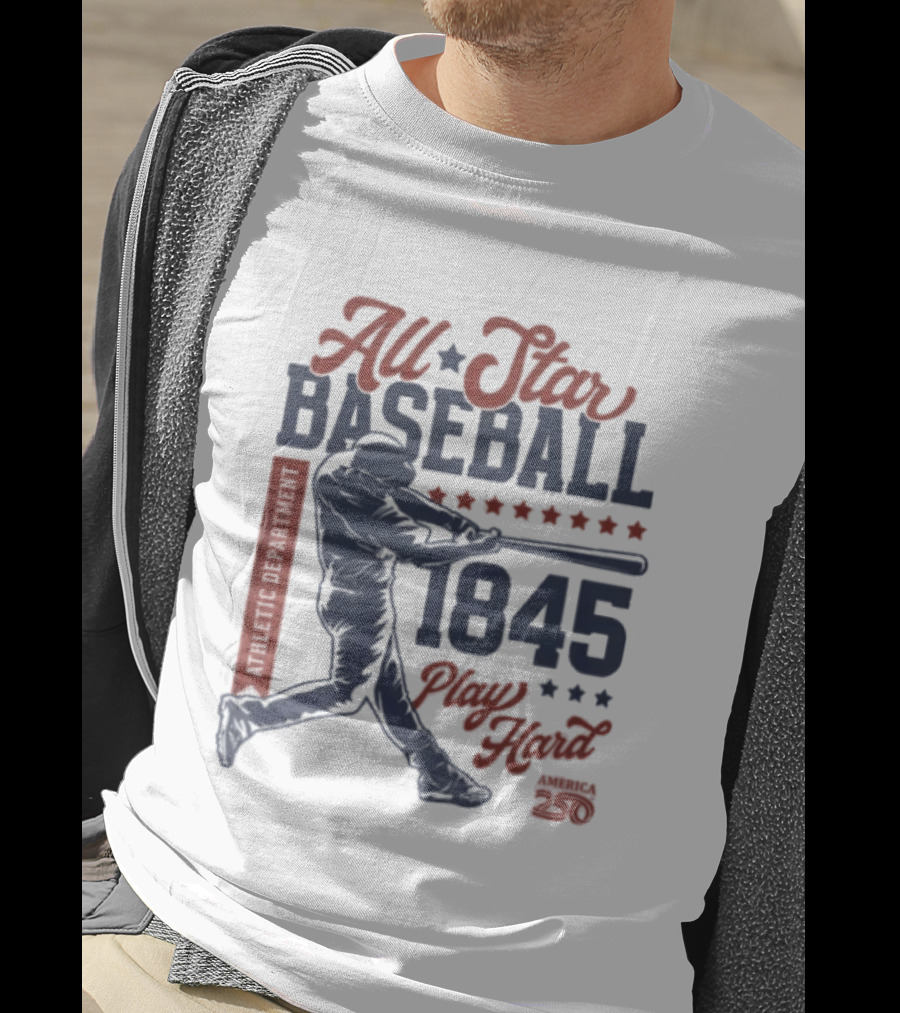All Star Baseball 1845 Player Red Blue T-Shirt