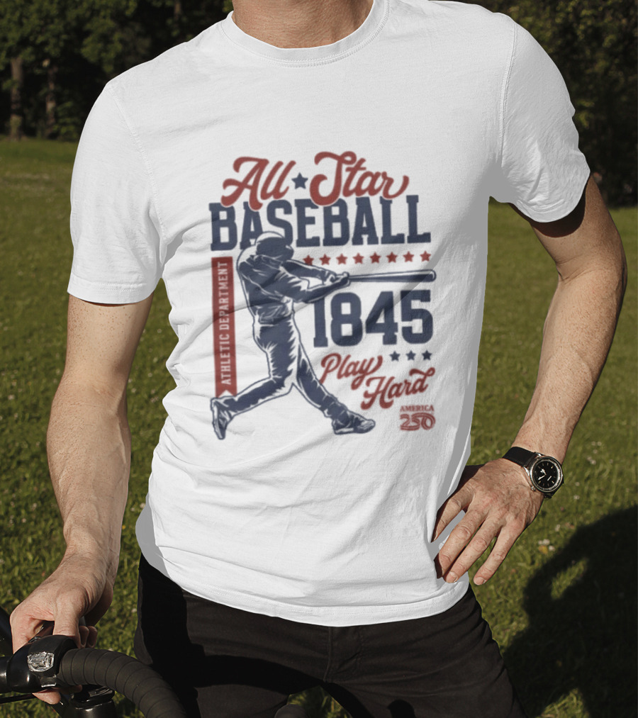 All Star Baseball 1845 Player Red Blue T-Shirt