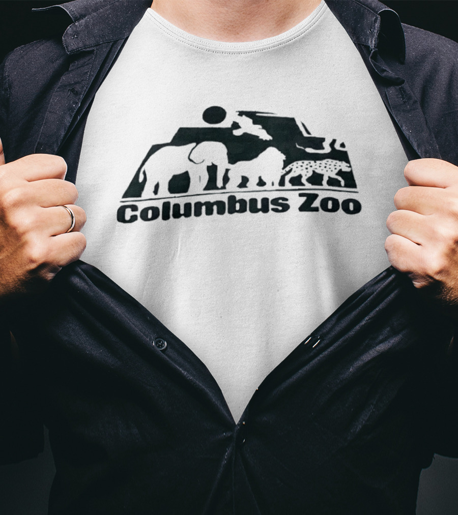 Columbus Zoo Elephant Lion Leopard Scenery T-Shirt