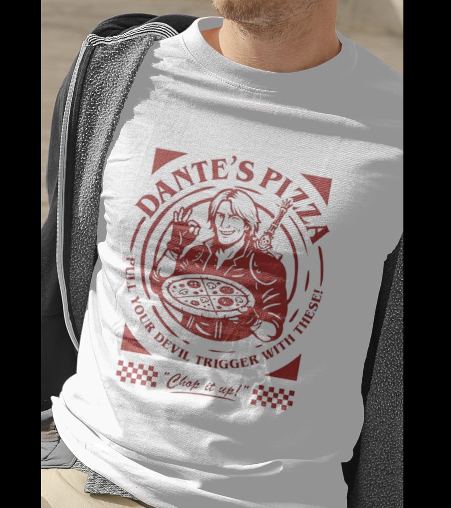 Dante's Pizza Devil May Cry Pizza Chop It Up Gaming Fans T-Shirt