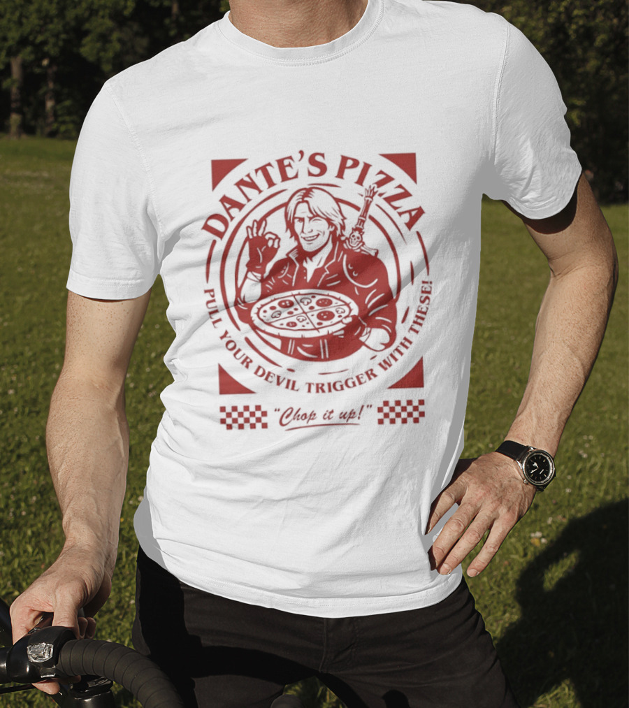 Dante's Pizza Devil May Cry Pizza Chop It Up Gaming Fans T-Shirt