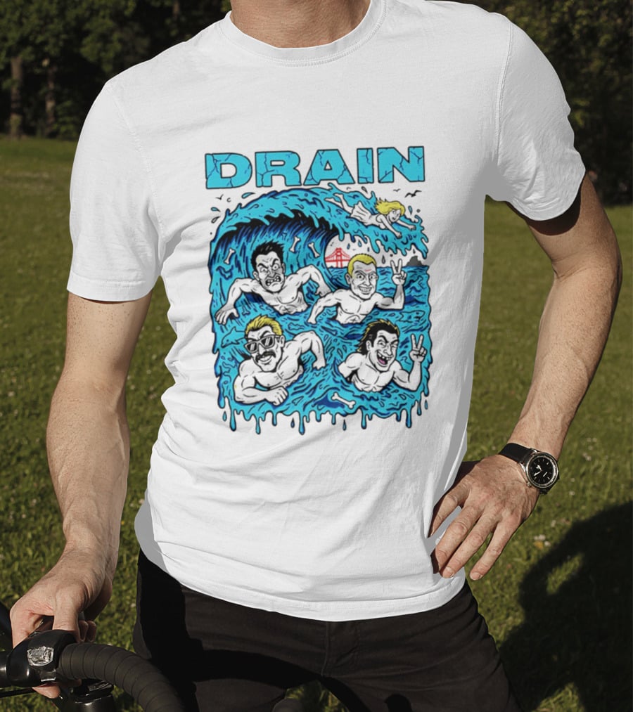 Drain Band Butthole Surfers Caricature Wave Surf T-Shirt