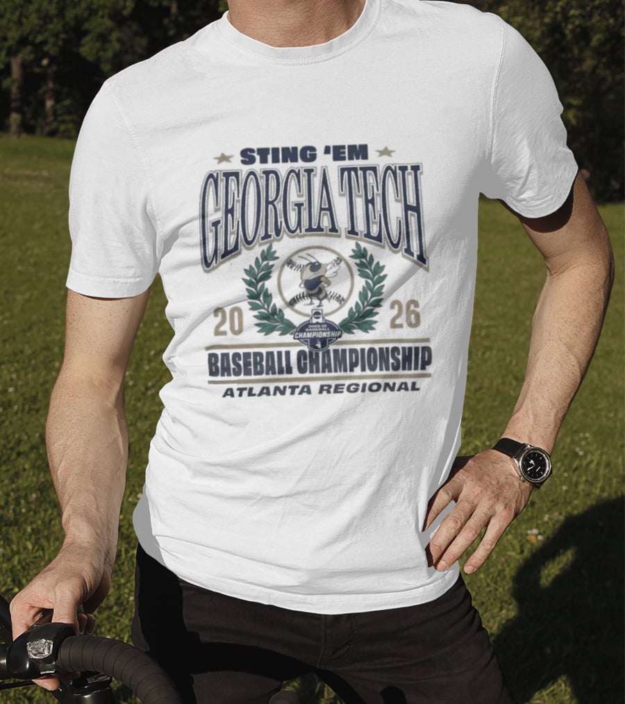 Georgia Tech Swing The Yellow Jackets 2026 Baseball Championship Atlanta Regional Laurel Wreath T-Shirt