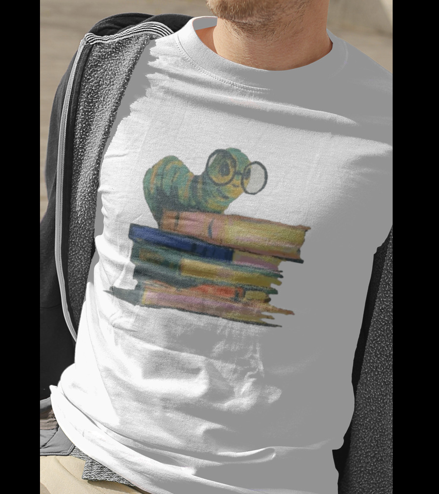 Literary Bookworm Glasses Stack Books T-Shirt