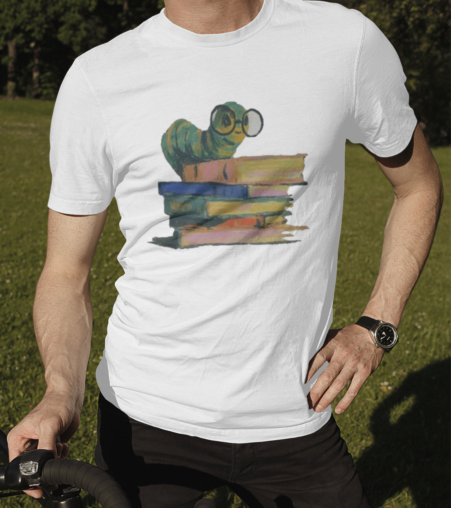 Literary Bookworm Glasses Stack Books T-Shirt