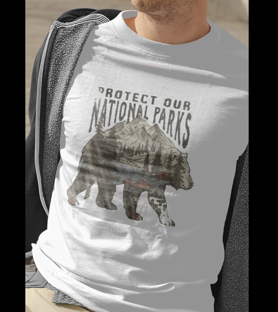 Protect Our National Parks Bear Forest Mountain Scene T-Shirt