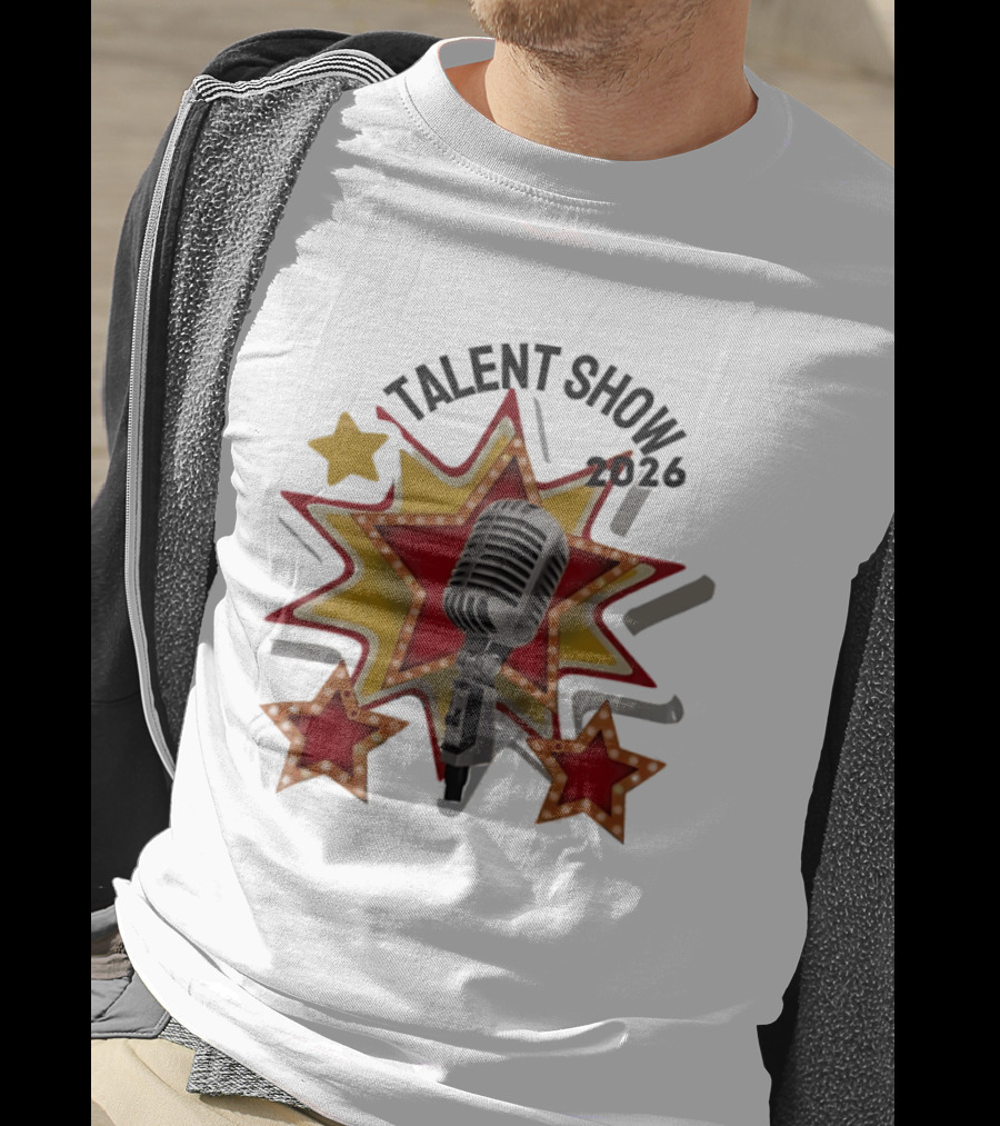 Talent Show 2026 Star Performer Mic And Stars T-Shirt