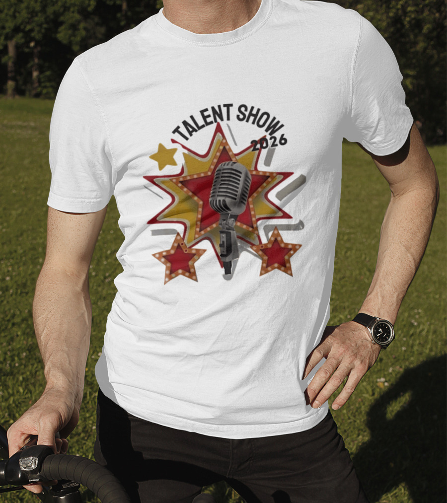 Talent Show 2026 Star Performer Mic And Stars T-Shirt