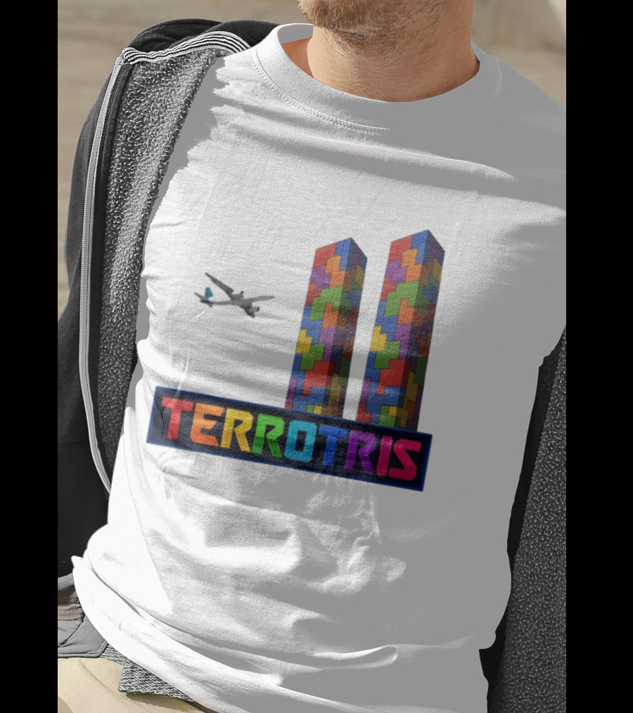 Terrortris Tetris Block Towers With Plane T-Shirt