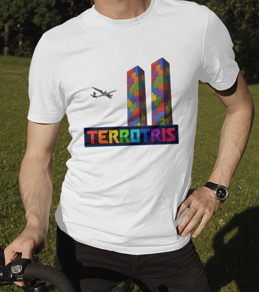 Terrortris Tetris Block Towers With Plane T-Shirt