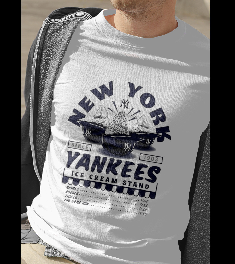 New York Yankees Ice Cream Stand Dessert Helmets Since 1903 T-Shirt