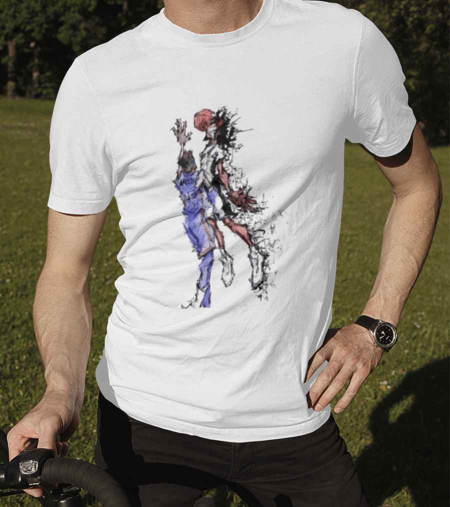 Oklahoma Basketball Number 25 Exploding Sketch Dunk Dynamic Sports T-Shirt