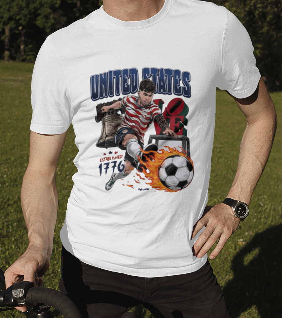 United States Love Park Philadelphia Soccer Player Liberty Bell 1776 T-Shirt