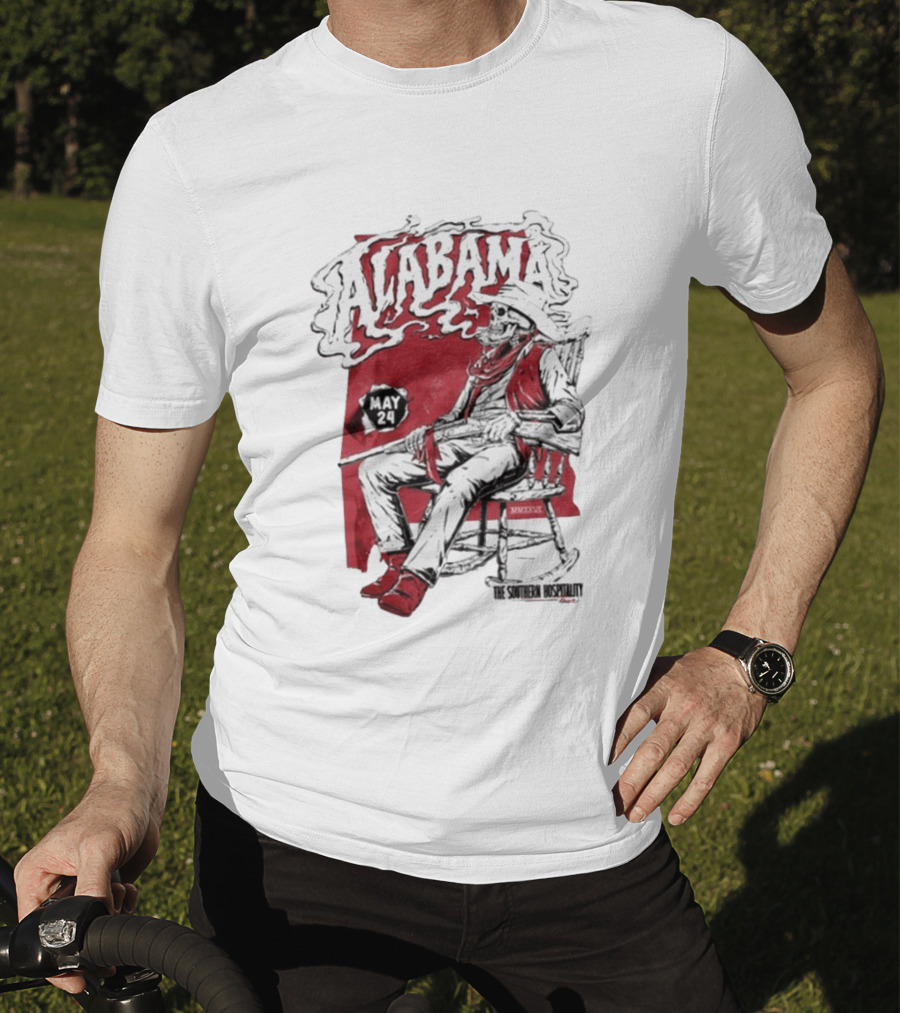 Alabama May 24 The Southern Hospitality Skeleton Cowboy T-Shirt