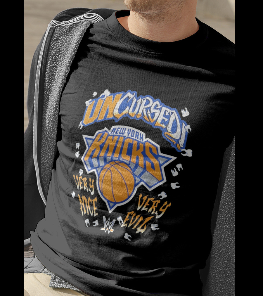 Uncursed New York Knicks Very Nice Very Evil Danhausen WWE T-Shirt