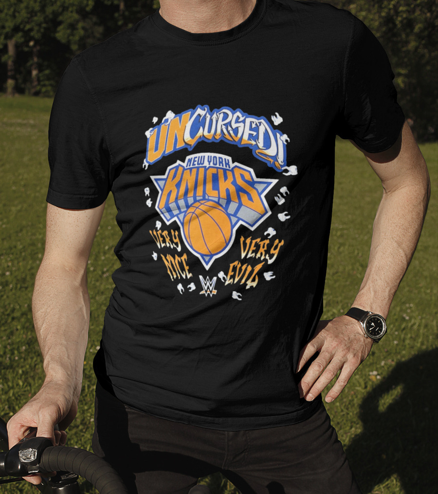 Uncursed New York Knicks Very Nice Very Evil Danhausen WWE T-Shirt