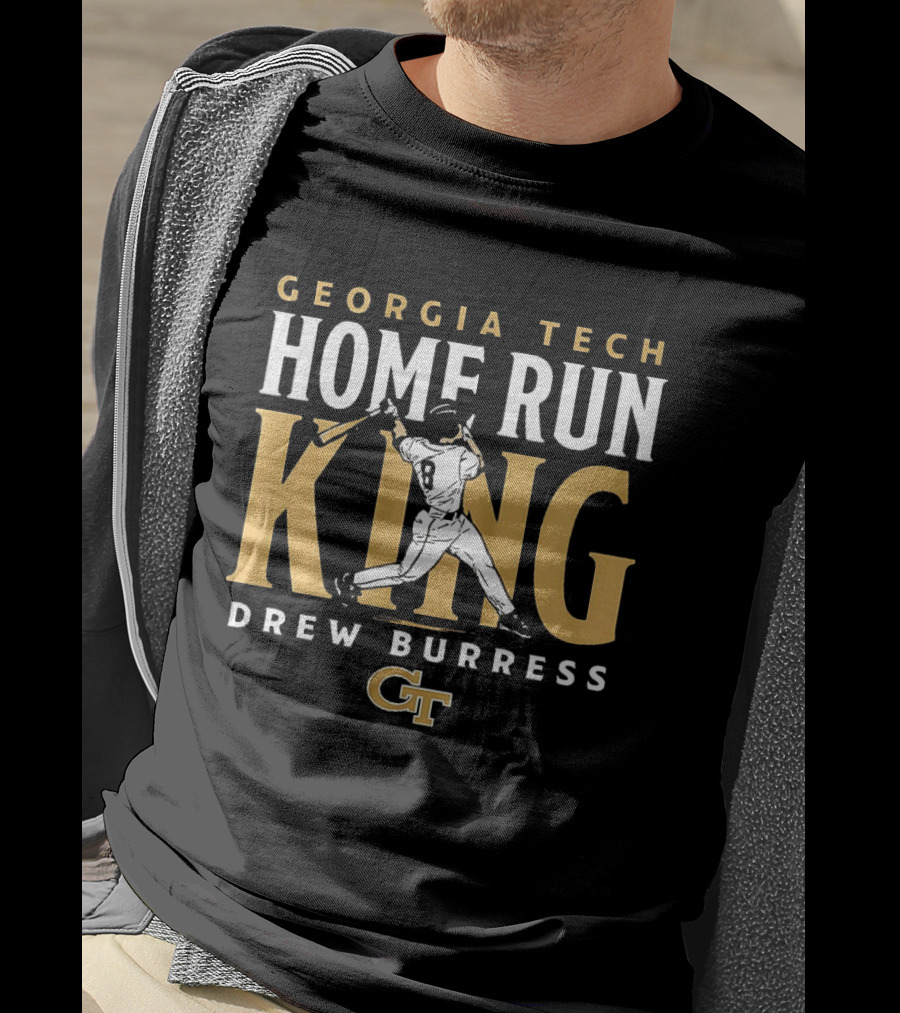 Georgia Tech Yellow Jackets Home Run King Drew Burress Baseball Gt T-Shirt