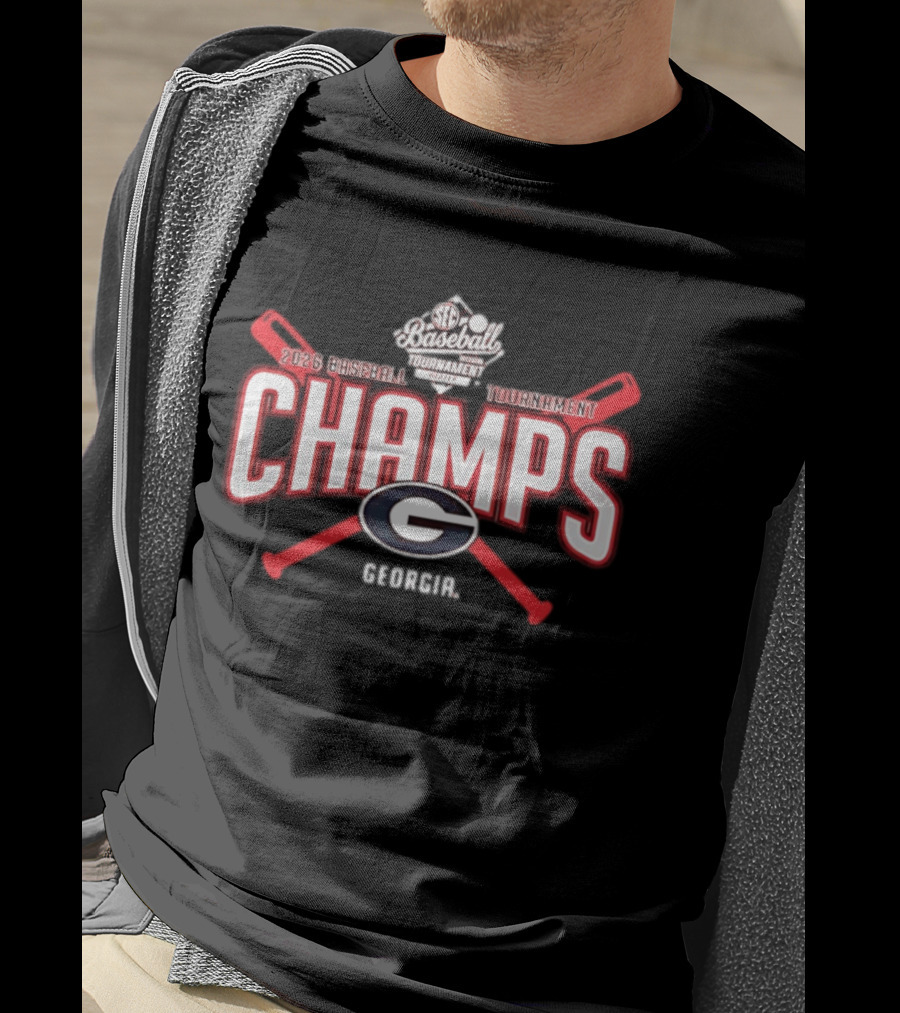 SEC Baseball Tournament 2026 Champs Georgia Bulldogs T-Shirt