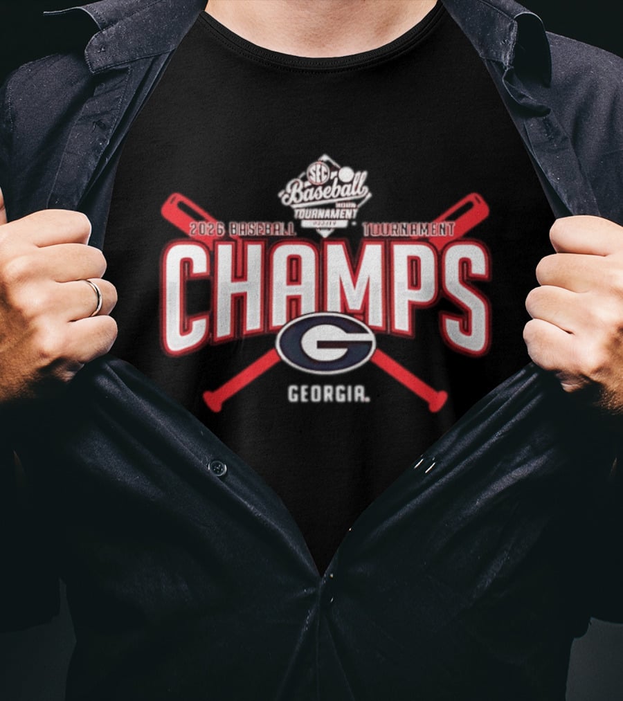 SEC Baseball Tournament 2026 Champs Georgia Bulldogs T-Shirt