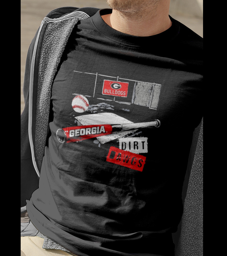 Georgia Bulldogs Baseball Dirt Dawgs Field Bat And Ball T-Shirt