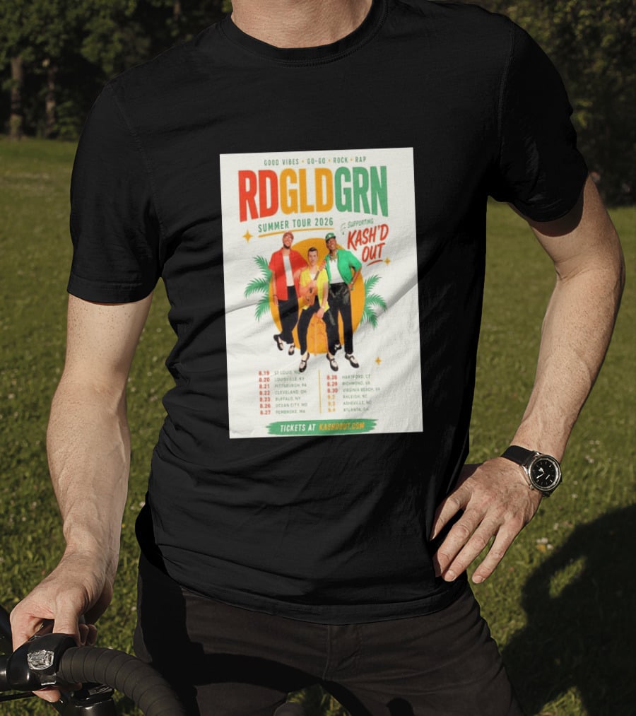 RDGLDGRN Summer Tour 2026 Good Vibes Go Go Rock Rap Supporting Kash'd Out T-Shirt