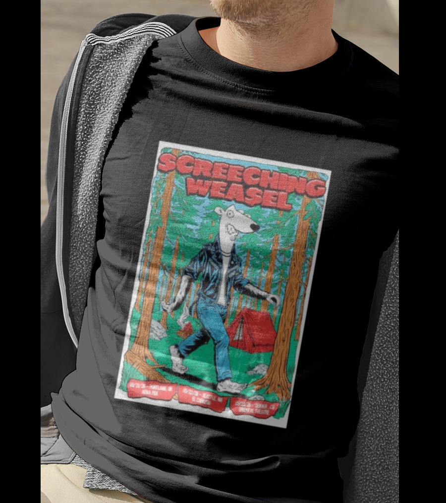 Screeching Weasel Punk Rocker Forest Weasel Tour Portland Seattle Denver T-Shirt