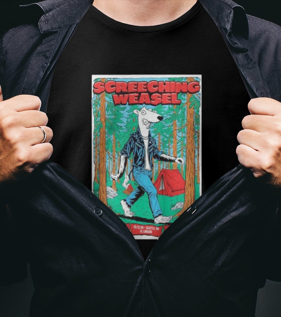 Screeching Weasel Punk Rocker Forest Weasel Tour Portland Seattle Denver T-Shirt