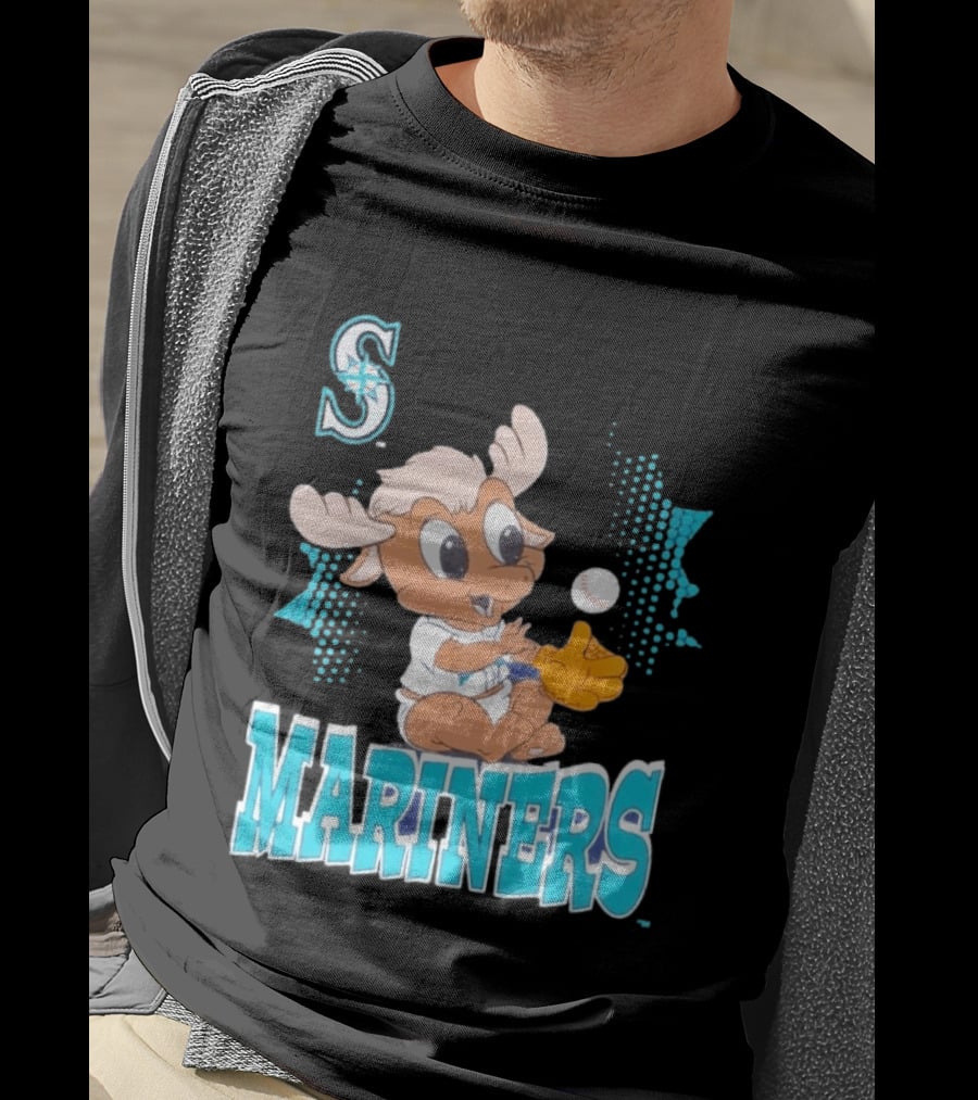 Seattle Mariners Baby Moose Rookie Baseball Glove Mariners T-Shirt