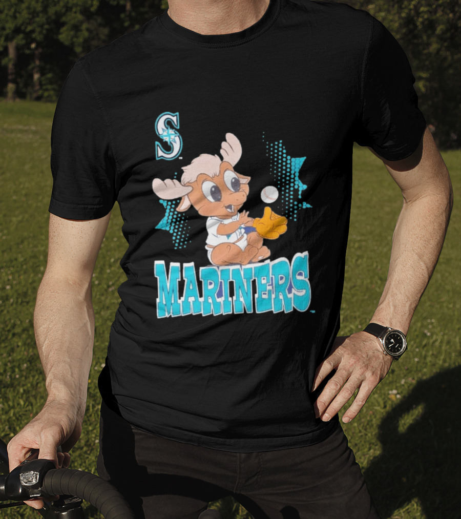 Seattle Mariners Baby Moose Rookie Baseball Glove Mariners T-Shirt