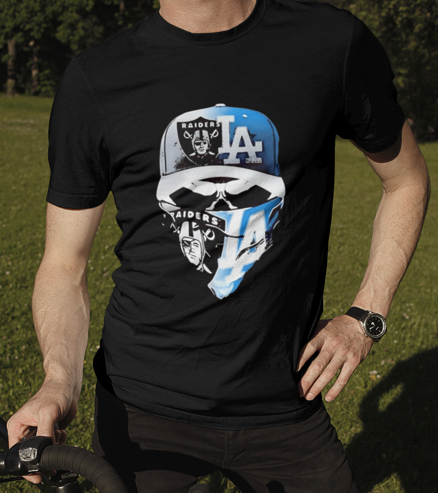 Las Vegas Raiders Los Angeles Dodgers Split Raiders LA T-Shirt