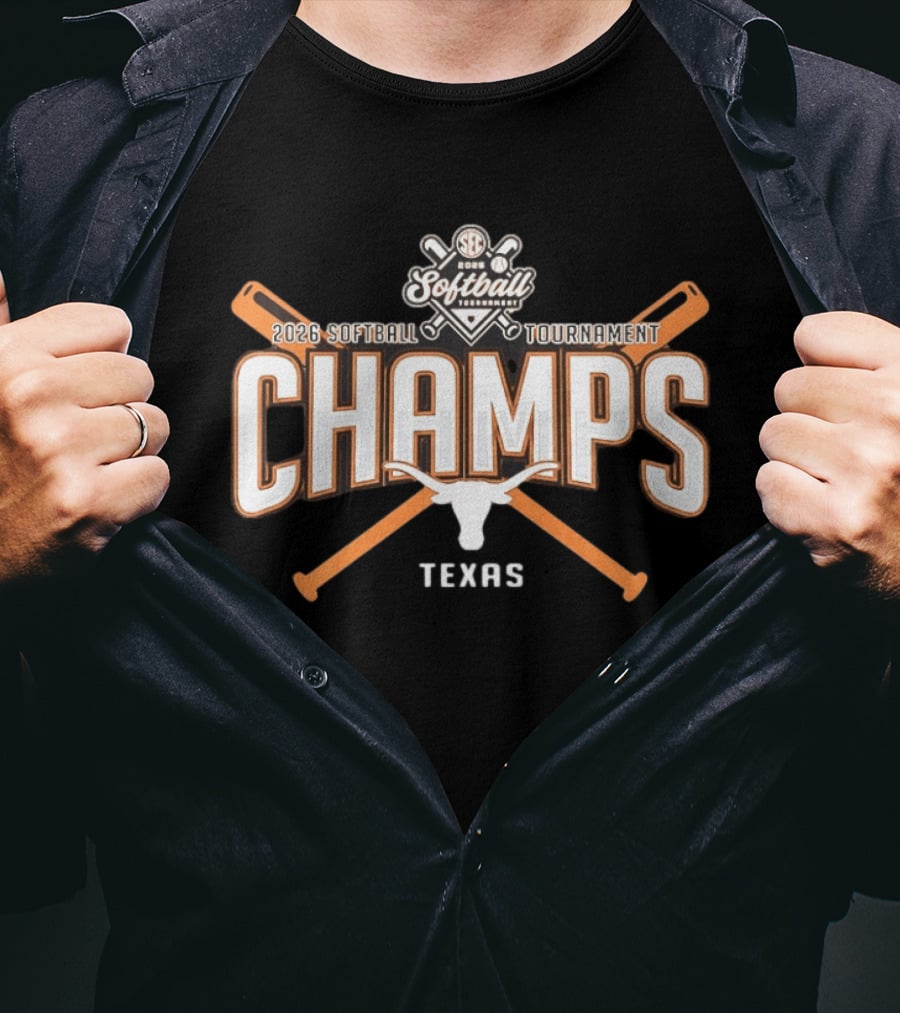 Texas Longhorns 2026 SEC Softball Tournament Champs Celebration T-Shirt