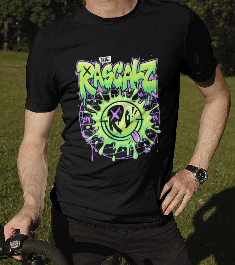 The Rascalz AEW Slime Smiley Graffiti T-Shirt