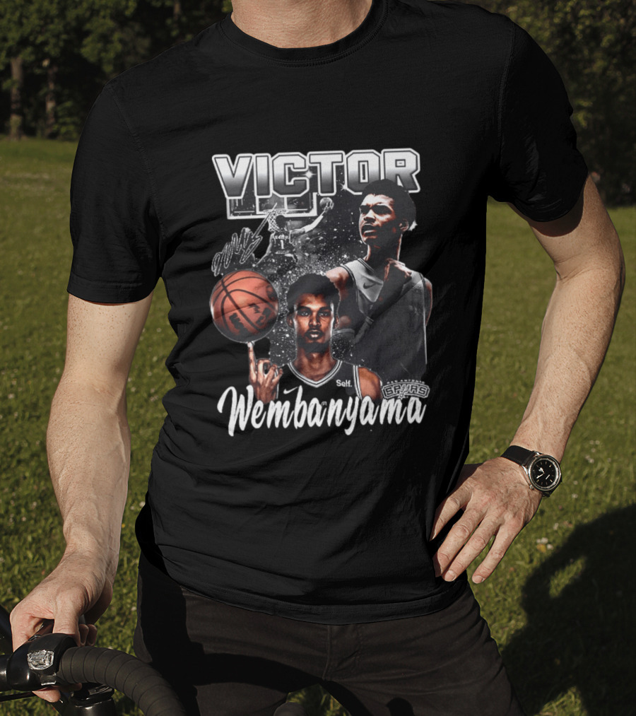 Victor Wembanyama Spurs Basketball Dunk Spinning Posing T-Shirt