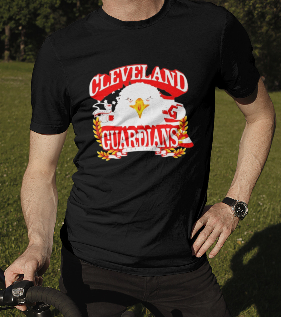 Cleveland Guardians Bald Eagle American Flag Baseball Est 1901 T-Shirt