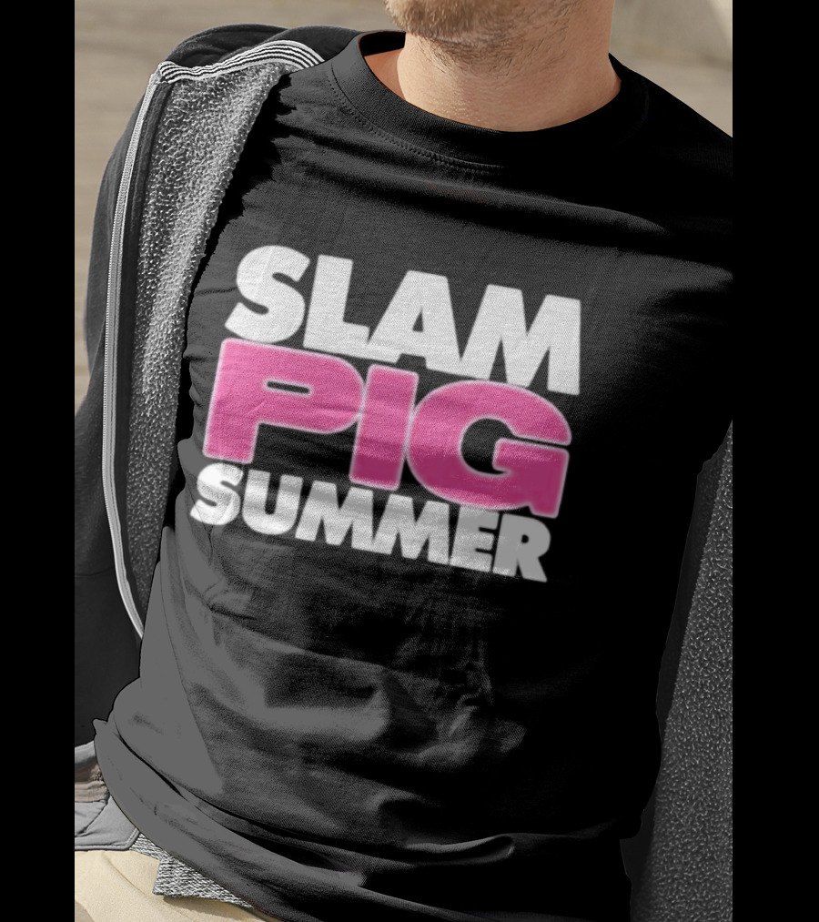 Slam Pig Summer Bold Pink Text Trend T-Shirt