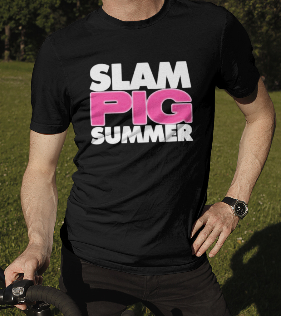 Slam Pig Summer Bold Pink Text Trend T-Shirt