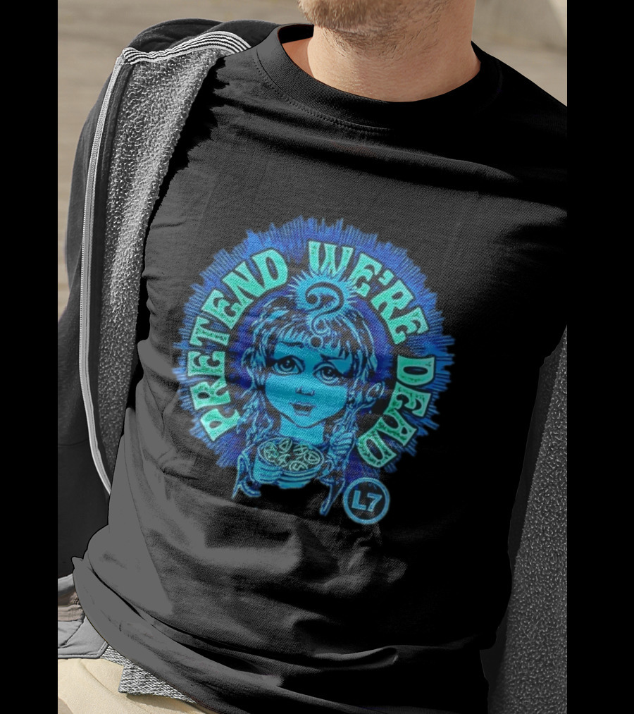 L7 Pretend We're Dead Blue Comic T-Shirt