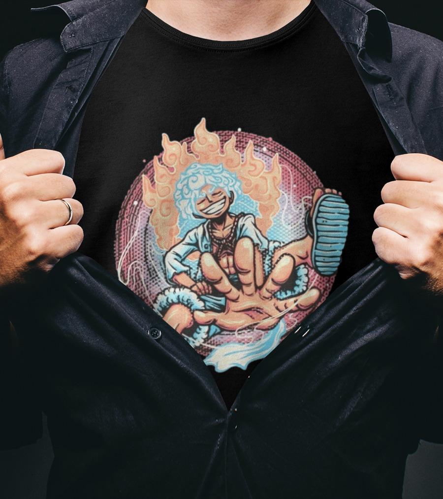 Luffy's Awakened Gear 5 Pirate King Manga Anime T-Shirt