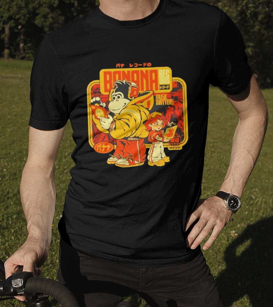 Banana Records Music Matters Retro Style Japanese T-Shirt