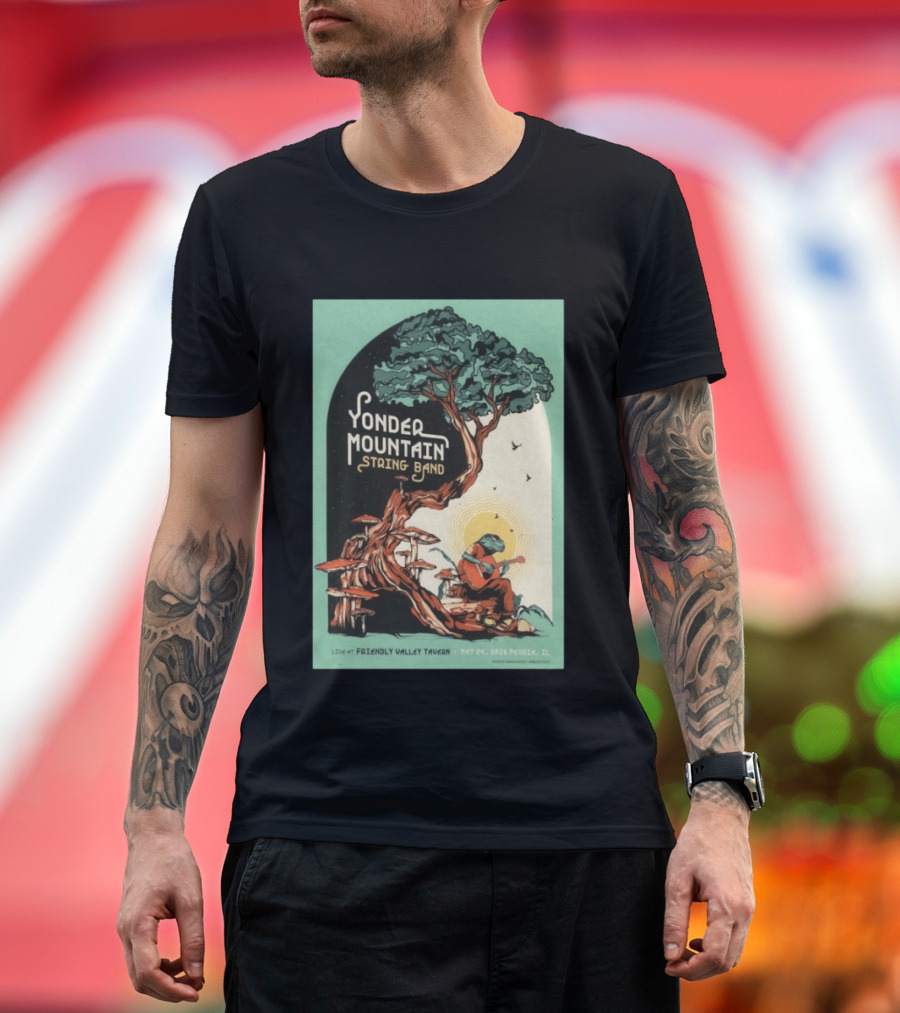 Yonder Mountain String Band Live At Friendly Valley Tavern Peoria IL May 24 2026 T-Shirt