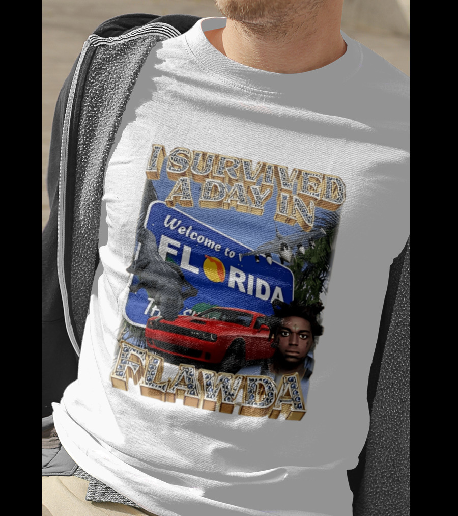 I Survived A Day In Flawda Welcome To Florida Dodge Jet Manatee Adventure T-Shirt