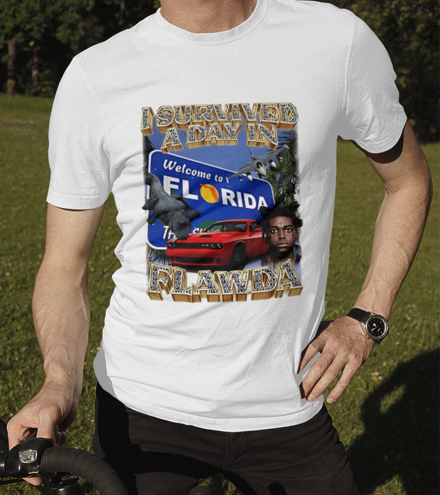 I Survived A Day In Flawda Welcome To Florida Dodge Jet Manatee Adventure T-Shirt