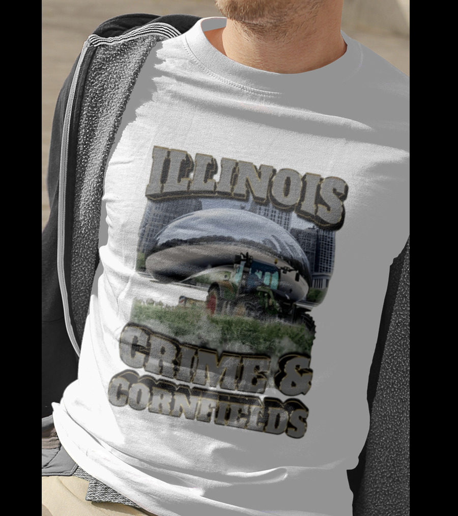 Illinois Crime & Cornfields Cloud Gate Tractor Scenery T-Shirt