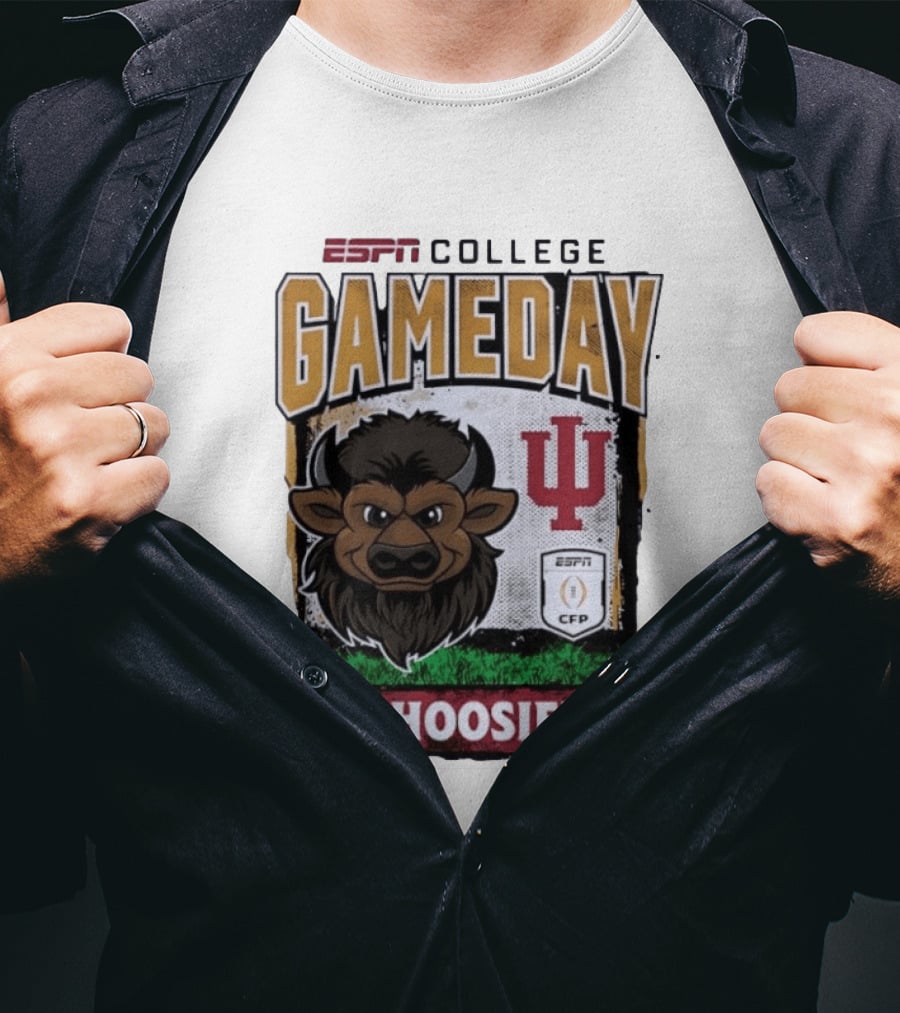 ESPN College Gameday Go Hoosiers IU Buffalo Football T-Shirt