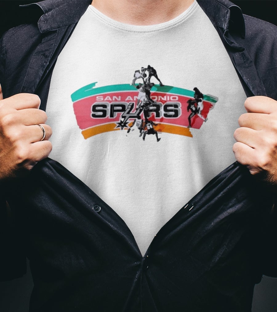 San Antonio Spurs Basketball Team Action Shot T-Shirt