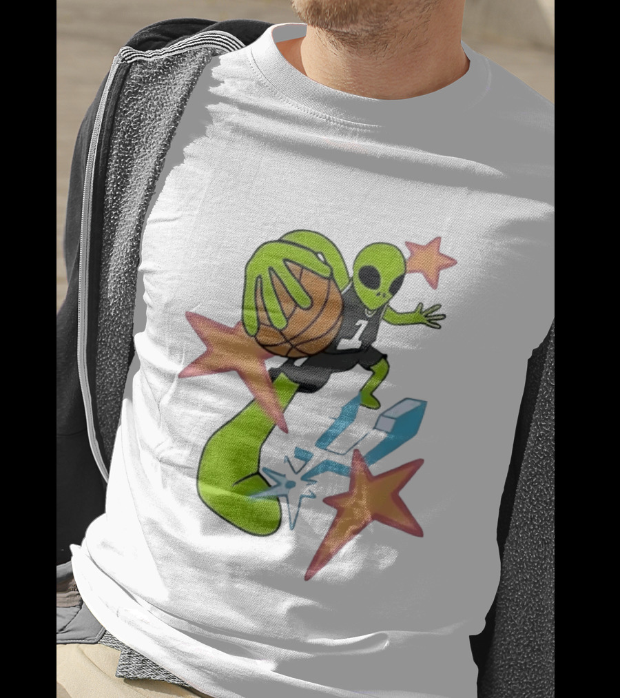 San Antonio Spurs Alien Basketball Dunking Stars T-Shirt