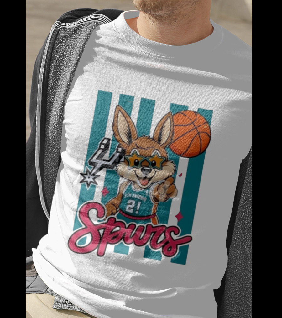 San Antonio Spurs Mascot Basketball Star Glasses Youth 21 T-Shirt